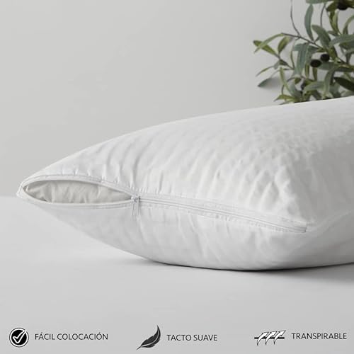 Degrees home - Funda de almohada Cuti - Protector de almohada - Funda de almohada con cremallera, transpirable y extrasuave - 70x45 cm