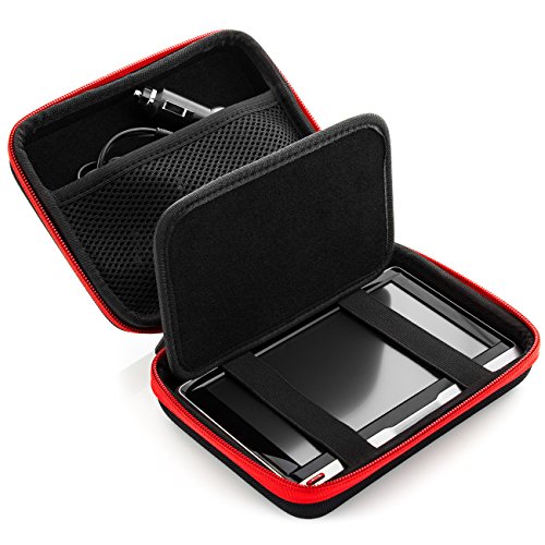 deleyCON Navi Case Funda para Dispositivos de Navegación de hasta 6 &" 6,2" Pulgadas (17 x 12 x 4,5 cm) - Sólida - Un Compartimiento Interior - Rojo