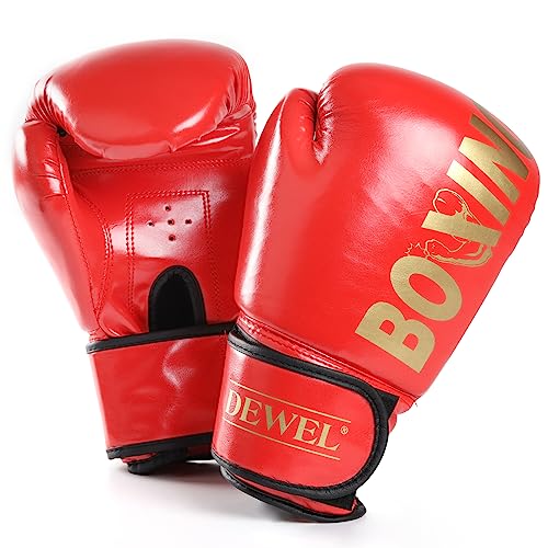 DEWEL Guantes de Boxeo 8oz, Guantes Boxeo Unisex para Adolescentes y Mujeres, Boxing Gloves