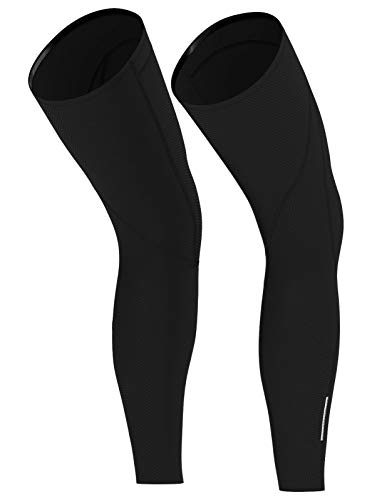 DHERA Calentadores de piernas de ciclismo para hombre, color negro, talla XL, deportes