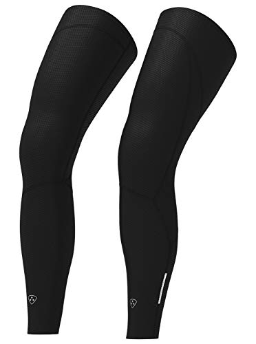 DHERA Calentadores de piernas de ciclismo para hombre, color negro, talla XL, deportes