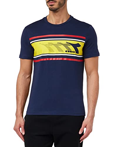 Diadora Camiseta SS Logo T-Shirt, Navy clásico, M Hombres