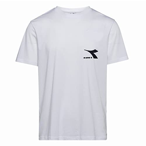 Diadora SS - Camiseta Corre CC para hombre, de algodón, color liso, con logotipo 102.178748, Optical White, 3XL