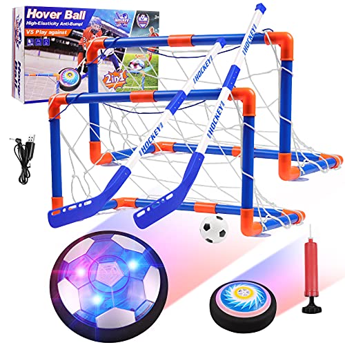 Diealles Shine Balón Fútbol Flotante Pelota de Air Fútbol con Protectores de Espuma Suave y Luces LED, Juguete Deportivo para Niños de 3, 4, 5, 6, 7, 8, 9-12 Años