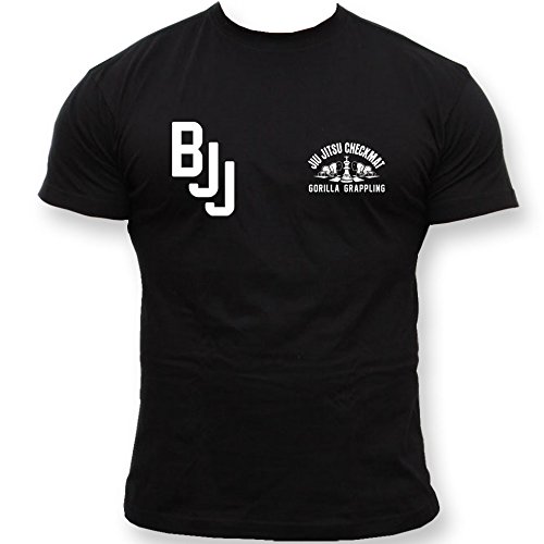 Dirty Ray Artes Marciales MMA Gorilla Jiu-Jitsu Checkmat camiseta hombre T-shirt DT19 (L)
