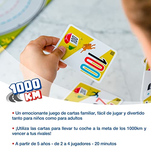 Diset Jumbo - 1000 KM - Juego Familiar y para niños - Edad 5-99 - +2 Jugadores - Juego de Mesa con Cartas - en Español