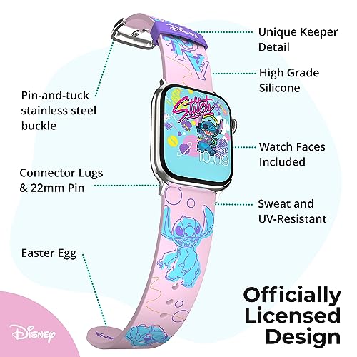 Disney - Correa para Apple Watch - Lilo & Stitch (Aloha) - Correa de reloj inteligente con licencia oficial, compatible con todos los tamaños y series de Apple Watch (no incluidos)