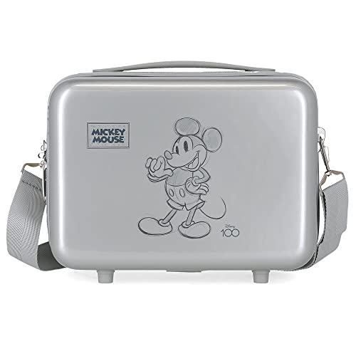 Disney Mickey 101 Neceser Adaptable con Bandolera Gris 29x21x15 cms Rígido ABS 9,14L 0,6 kgs