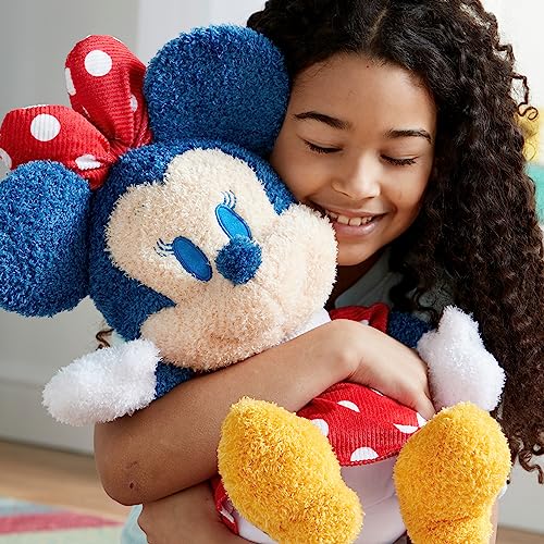 Disney Store Peluche con lastre Mediano de Minnie Mouse, Mide 37 cm, Minnie de Peluche con su clásico Vestido de Lunares, Detalles Bordados y Bolsa extraíble, Apto para recién Nacidos