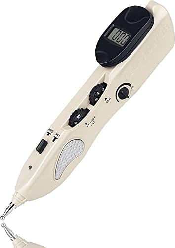 Dispositivo de Acupuntura Electrónico Digital, con 3 Cabezales de Masaje Pluma de Masaje Puntero Detector de Puntos de Acupuntura Y Nervios Pluma de Acupuntura Muscular con Barra de Reflujo