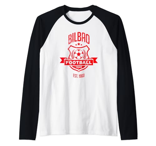 Distressed Bilbao España Sport Athletic Gameday Regalo de fútbol Camiseta Manga Raglan