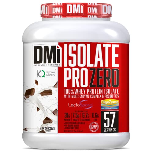 DMI Proteína ISOLATE PRO ZERO - Proteína para Recuperación y Desarrollo Muscular - 100% Aislado de proteína de suero con DigeZyme® y LactoSpore® - Sin Azúcares Añadidos