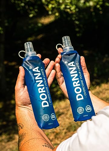 DORNNA® – 2X1 Soft Flask, Botella de Hidratación BPA FREE para Running, Bolsa de Hidratación Deportiva, Botella de Agua Reutilizable Muy Resistente. (500ML - 2 UDS)
