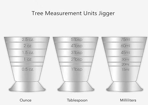 Dosificador de cócteles multigraduaciones de 75 ml, medida de bar, Jigger ML/OZ/TBSP accesorio Mixología
