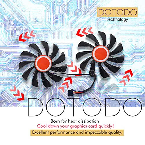 Dotodo 2 unids/set 95mm 4pin FDC10U12S9-C CF1010U12S CF9010H12S tarjeta gráfica Fans GPU Cooler para XFX RX 570 RX 580 RX 590 tarjeta gráfica refrigeración