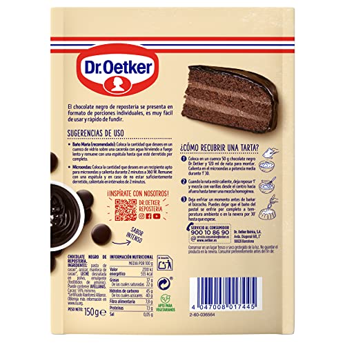 DR. OETKER Chocolate negro de repostería 150g
