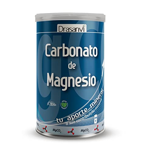 DRASANVI Carbonato de magnesio PURO | Contribuye al funcionamiento normal de huesos, dientes, músculos y sistema nervioso | Disminuye el cansancio y la fatiga | 200grs de polvo=166 dias