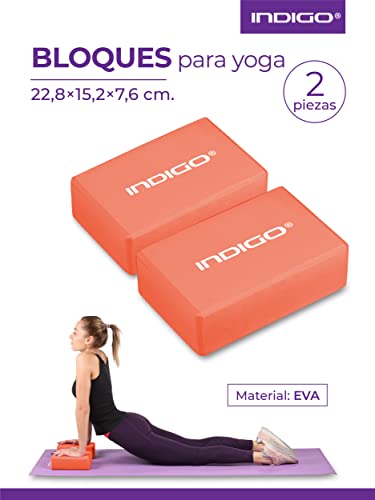 DRUNA Bloque de Yoga 2 Piezas de Espuma EVA y Pilates Ligero y Antideslizante (EVA Naranja)