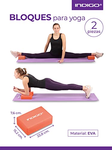DRUNA Bloque de Yoga 2 Piezas de Espuma EVA y Pilates Ligero y Antideslizante (EVA Naranja)