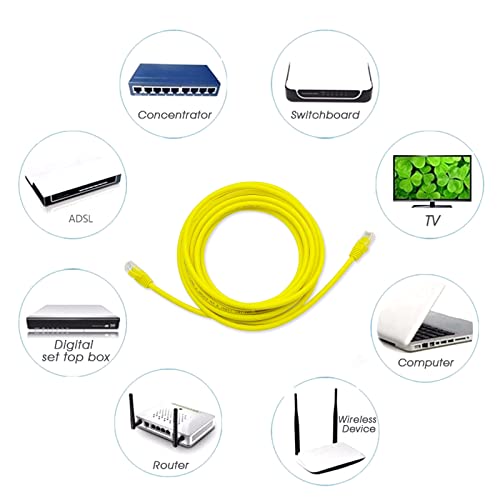 D.Square - 3 Piezas Cable Ethernet Internet LAN 1m, Cat.6 U/UTP Amarillo, Cable de Red LSOH, Conector Rj45, 1 GB/S, Ideal para Router/Móderms, Switch, Repetidor, Ordenador, Portátil, Red Locales.