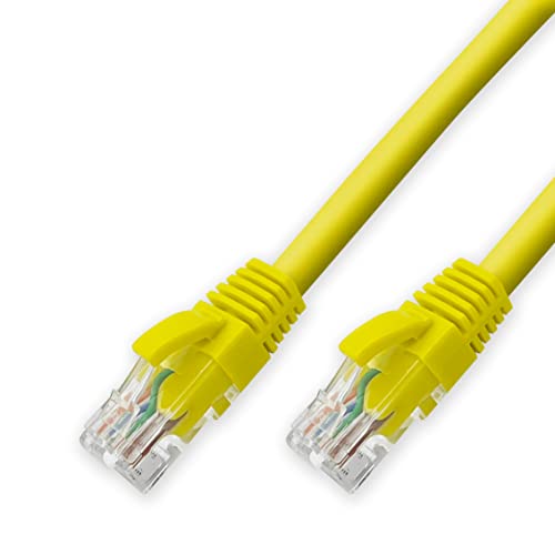 D.Square - Cable Ethernet Internet LAN 7m, Cat.6 U/UTP Amarillo, Cable de Red LSOH, Conector Rj45, 1 GB/S, Ideal para Router/Móderms, Switch, Repetidor, Ordenador, Portátil, Red Locales.