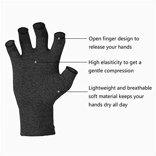 Duerer Arthritis Gloves, guantes de compresión mujeres y hombres alivian el dolor de reumatoide, RSI, túnel carpiano, guantes de mano para el trabajo diario (Negro, M)