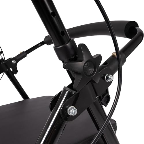 Dunimed Andador plegable ligero – Incluye bandeja y cesta – Fácil de plegar para maletero plegable viaje – Altura ajustable – Carro – Andador – Andador – Andador
