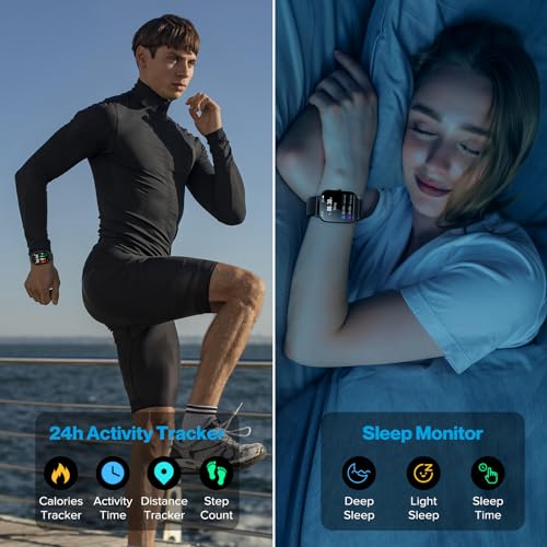 DUSONLAP 2023 Reloj Inteligente Mujer Hombre con Llamadas, 1,85'' smartwatch Hombre con 112 Modos Deportivos, Monitor de Ritmo Cardíaco y Sueño, Smart Watch Impermeable IP68 para Android iOS