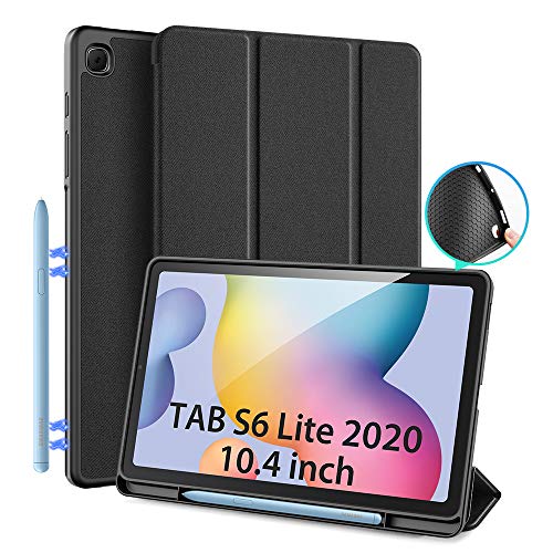 DUX DUCIS Funda para Samsung Galaxy Tab S6 Lite 10.4 (P610 / P615) 2020 & 2022, TPU Suave Estuche de protección magnética Delgada con Soporte para S Pen para Tab S6 Lite 10.4 Pulgadas (Negro)