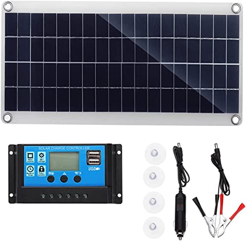 Earnmore 300W Kit Panel Solar Portátil, Panel Solar Flexible Cargador Solar monocristalino para la energía Solar al Aire Libre, embarcaciones, Camping, caravanas o autocaravanas-60a Controller