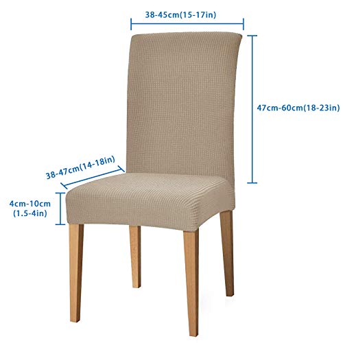 EBETA Jacquard Fundas para sillas Pack de 4 Fundas sillas Comedor Fundas elásticas Cubiertas para sillas,bielástico Extraíble Funda, Muy fácil de Limpiar (Arena, 4 Piezas)