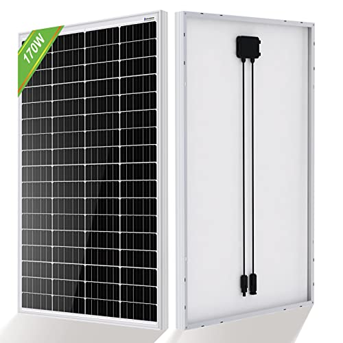 ECO-WORTHY 170W 12V Kit Placa Solar Autoconsumo Sistema Completo: Panel Solar 170W, Controlador PWM 30A, Bateria Litio 12V 30AH, Inversor Onda Pura 600W para Pequeño Electrodoméstico, RV, Casa