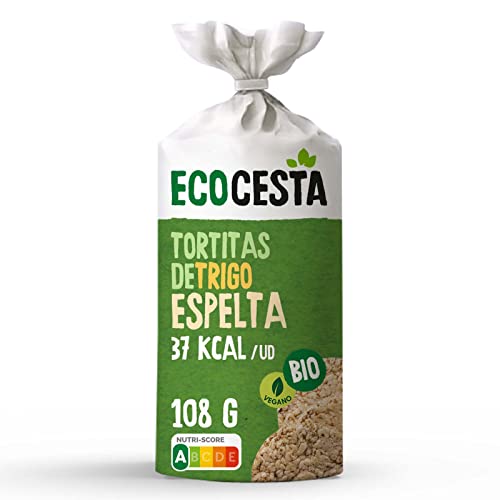 Ecocesta - Pack de 12 Unidades de 108 g de Tortitas Ecológicas de Trigo Espelta Integral - Sin Azúcar Añadido - Aptas para Veganos - Rica Fuente de Proteínas