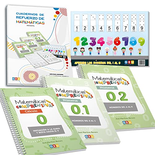 Editorial GEU Pack Actividades Refuerzo De Matemáticas | Más de 310 ejercicios Para Aprender y Repasar | En Educación Infantil | Los Números E Iniciación A La Suma Y La Resta