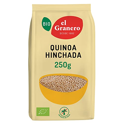 El Granero Integral - Quinoa Hinchada - 250 g - Rico en Vitaminas, Minerales y Fibra - Propiedades Hidratantes y Antioxidantes - Fuente de Energía - Ideal para Desayunos - Apta para Veganos