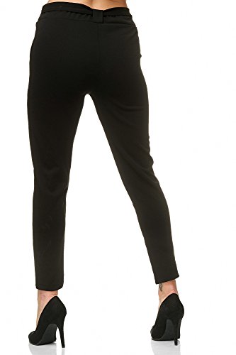 Elara Pantalon Stretch para Mujer Slim Fit Chunkyrayan Negro 7722 Black 38/M