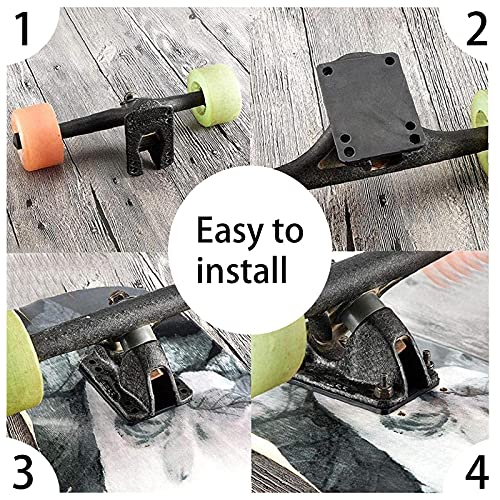 eMagTech Junta de tabla de skate con ruedas para Longboard Riser Pads con puente para manicura, reparación de golpes, color negro