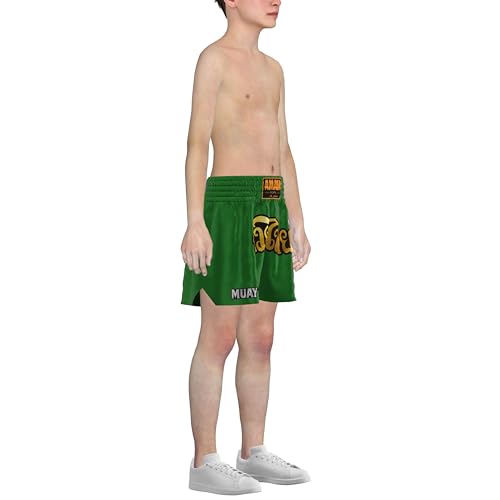 EmoBug Amata Boxing - Muay Thai Pantalones Cortos de Boxeo para niños y niñas (S, Verde)