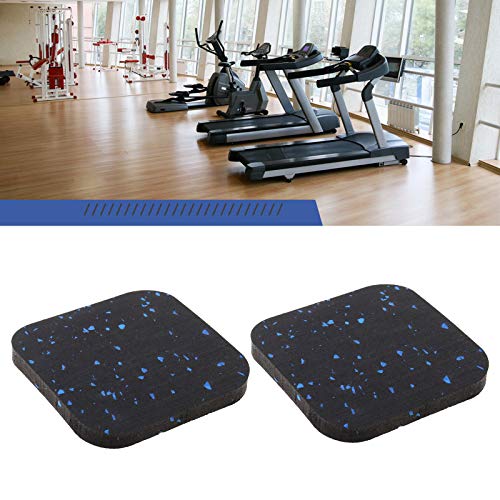 EMSea 6 alfombrillas de cinta de correr de alta densidad engrosadas negro azul punto hogar anti-vibración aislamiento acústico piso ejercicio equipo almohadillas