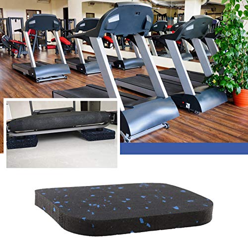 EMSea 6 alfombrillas de cinta de correr de alta densidad engrosadas negro azul punto hogar anti-vibración aislamiento acústico piso ejercicio equipo almohadillas