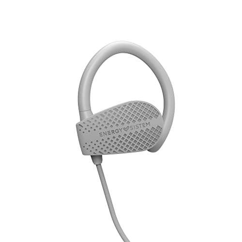 Energy Sistem Earphones Bluetooth Sport 1+ Grey (Auricular Deportivo Bluetooth 5.1, Control por Voz Voice Assistant, Sistema de sujeción Secure-fit, Resistentes al Sudor)-Gris