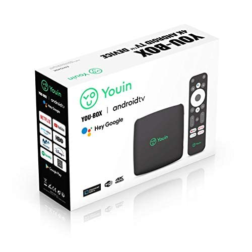 Engel Youin You-Box EN1040KX- TV Box Android TV 4K UHD - Asistente de Google y Chromecast Integrado - Producto Exclusivo, Negro