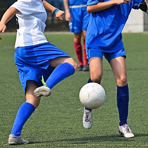EQLEF Calcetines de fútbol para niños, largos, cómodos y transpirables, elegantes calcetines de fútbol para niños de 6 a 10 años, un par