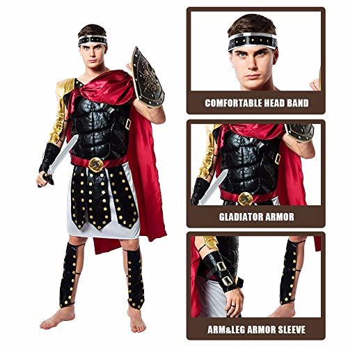 EraSpooky Disfraz De Cosplay De Guerrero Romano Adulto Traje de Gladiador Para Fiesta De Hombre Ropa Divertido De Halloween