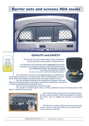 ERGOTECH Rejilla Separador protección RDA65-XS, para Perros y Maletas. Segura, Confortable para tu Perro, Garantizada!