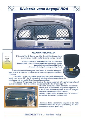 ERGOTECH Rejilla Separador protección RDA65-XS, para Perros y Maletas. Segura, Confortable para tu Perro, Garantizada!