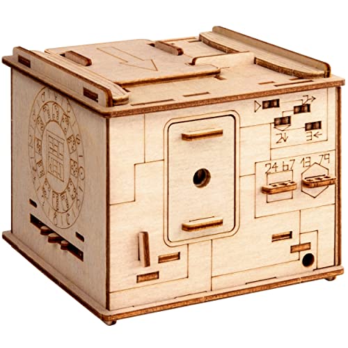 ESC Welt Space Box, Caja Rompecabezas de Madera con Compartimentos Ocultos para Adolescentes y Adultos - Caja Secreta para Jugar en Familia - Caja Escape Room para Fanáticos de los Rompecabezas