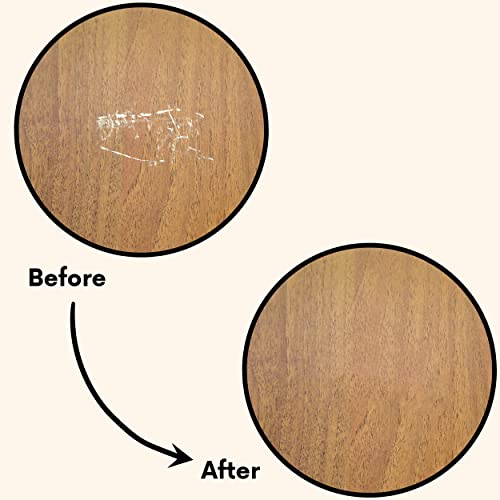 Escest Juego para reparación de arañazos de muebles, incluye 8 rotuladores de punta de fieltro, 8 ceras y 1 sacapuntas, para reparación de suelos de madera, mesas, escritorios, sillas, 17 artículos