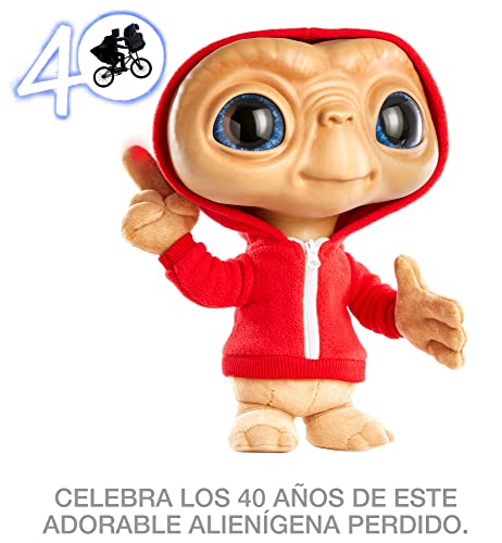 ET El extraterrestre Peluche 40 aniversario Cuerpo blandito, juguete con luces y sonidos, regalo +3 años (Mattel HMG04)
