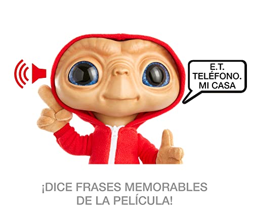 ET El extraterrestre Peluche 40 aniversario Cuerpo blandito, juguete con luces y sonidos, regalo +3 años (Mattel HMG04)
